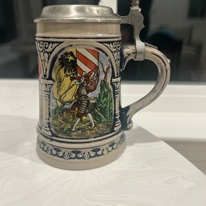 Vintage 1960s  Gerz West German Hunter And Mountain Scene Stein mug